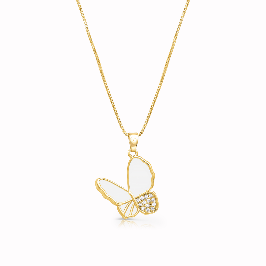 9ct gold fashion butterfly necklace