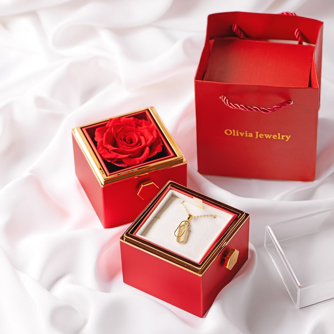 Mother & Daughter Forever Linked Together Necklace Eternal Rose Box