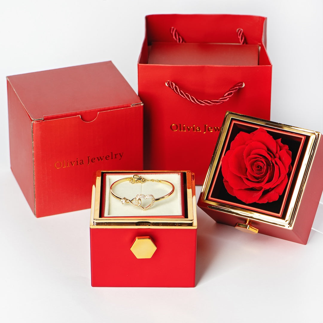 Always In My Heart - Infinity Heart Bracelet Rose Box