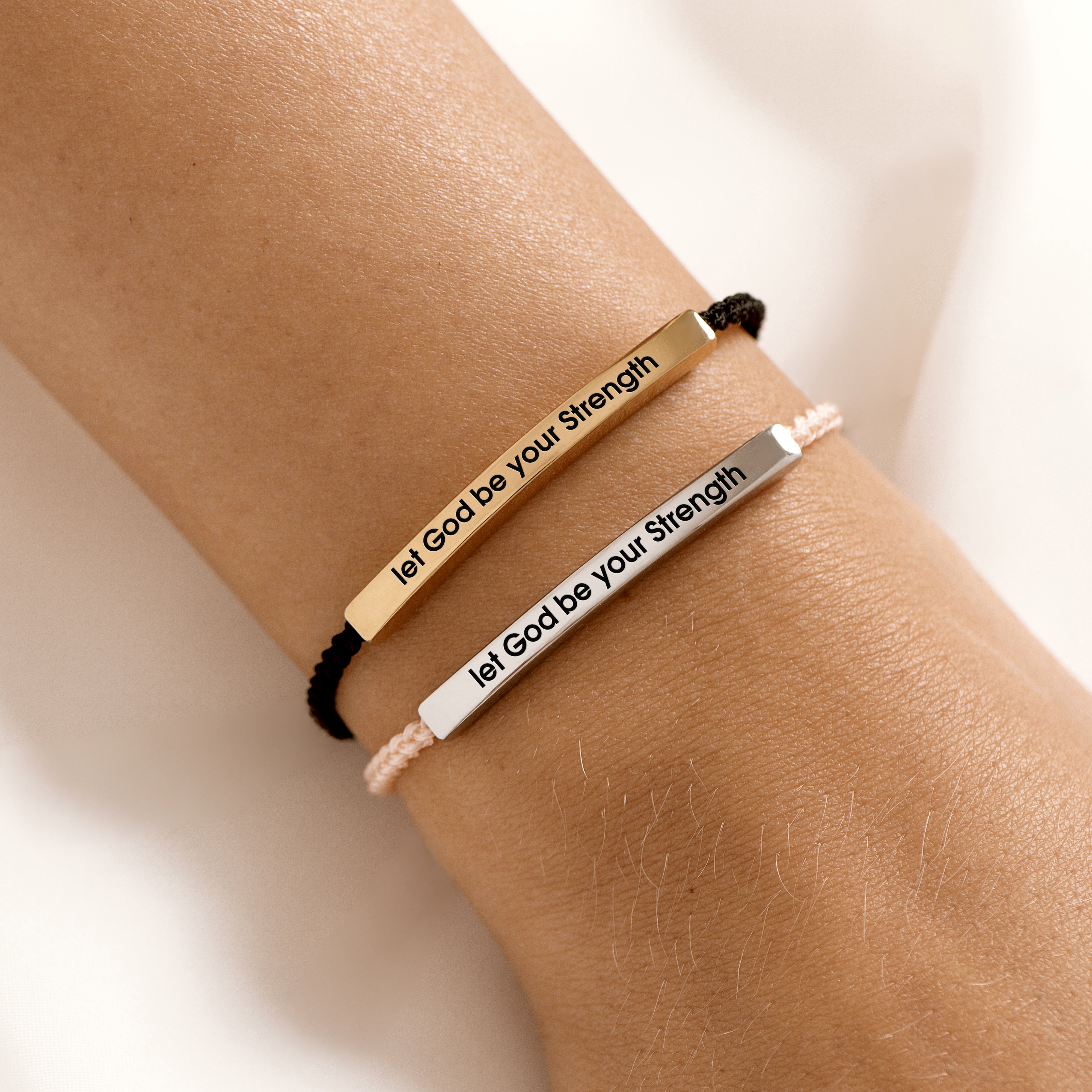 Let God Be Your Strength - Motivational Tube Bracelet