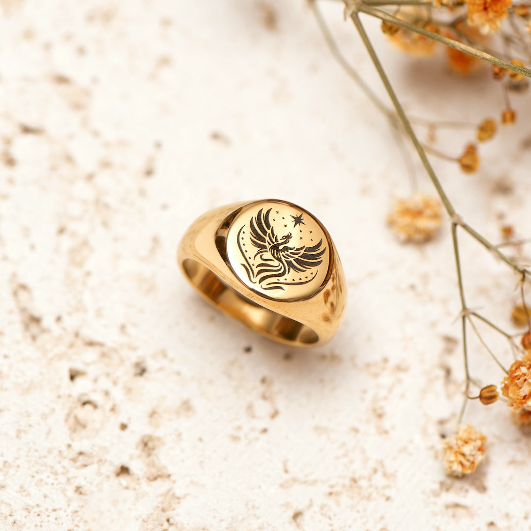 Rise From Ashes - Phoenix Signet Ring