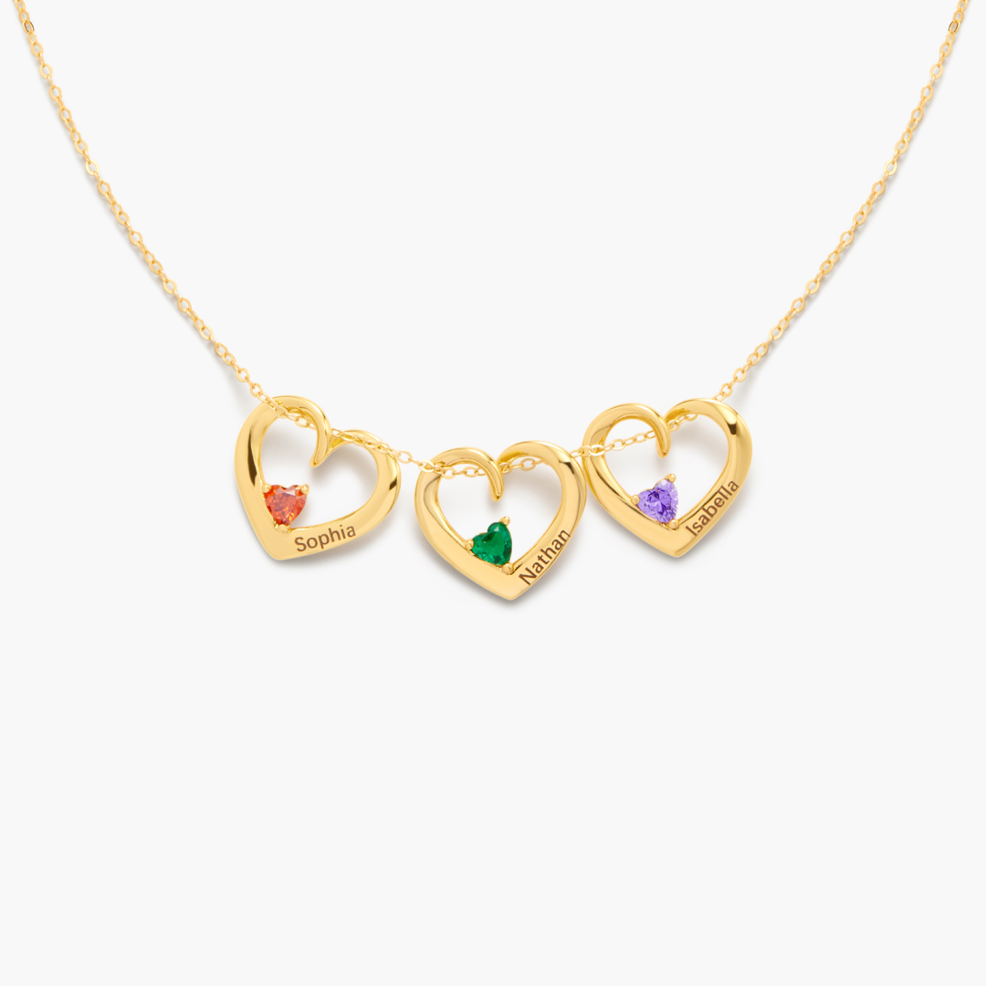 1-5 Heart & Name Pendants Necklace