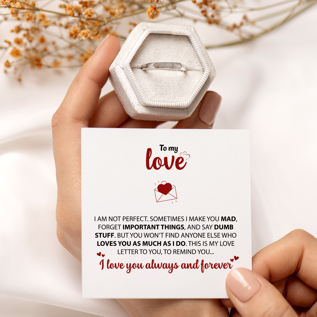 'I Love You' Reflection Ring - Rose Box