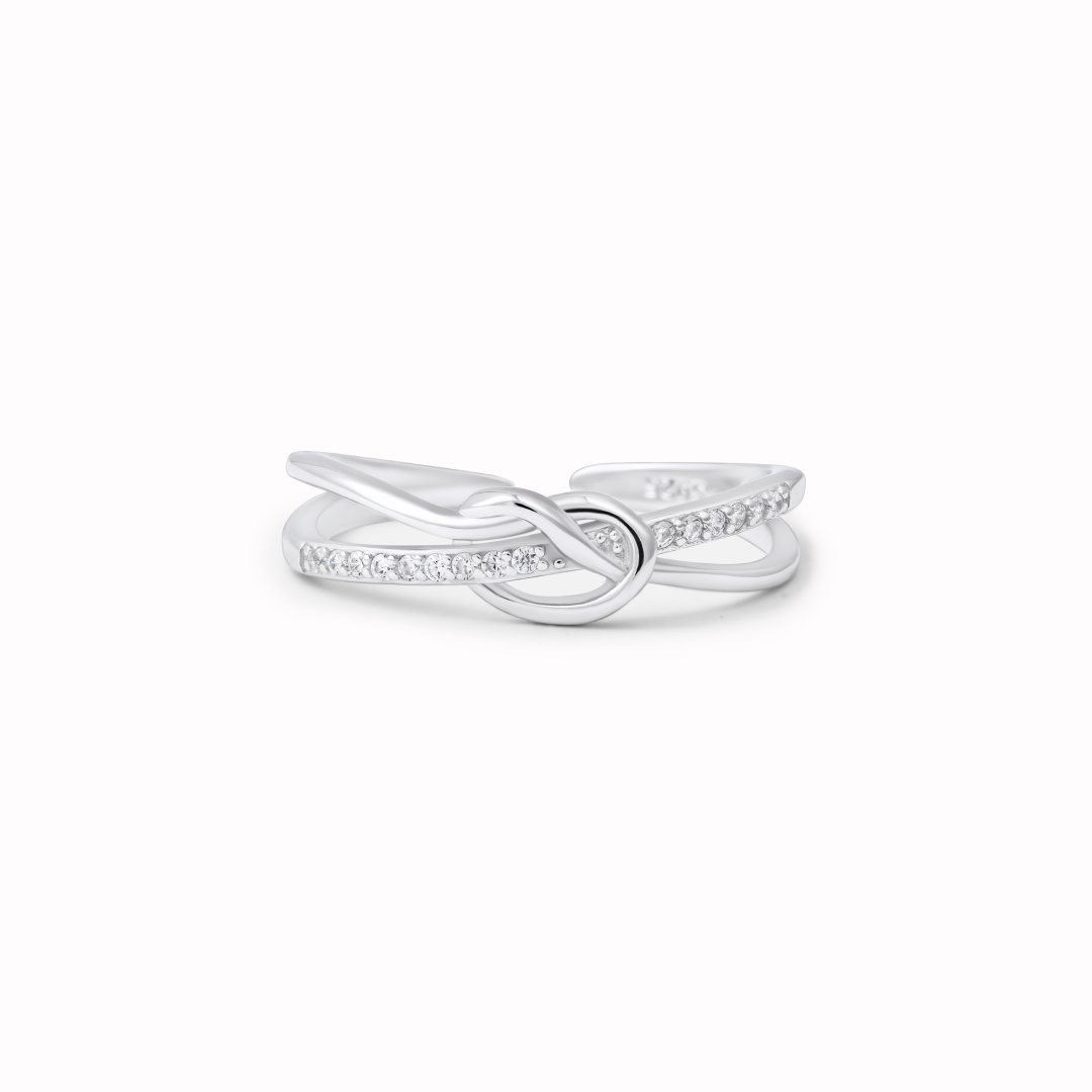Mother and Daughter Heart Knot Ring