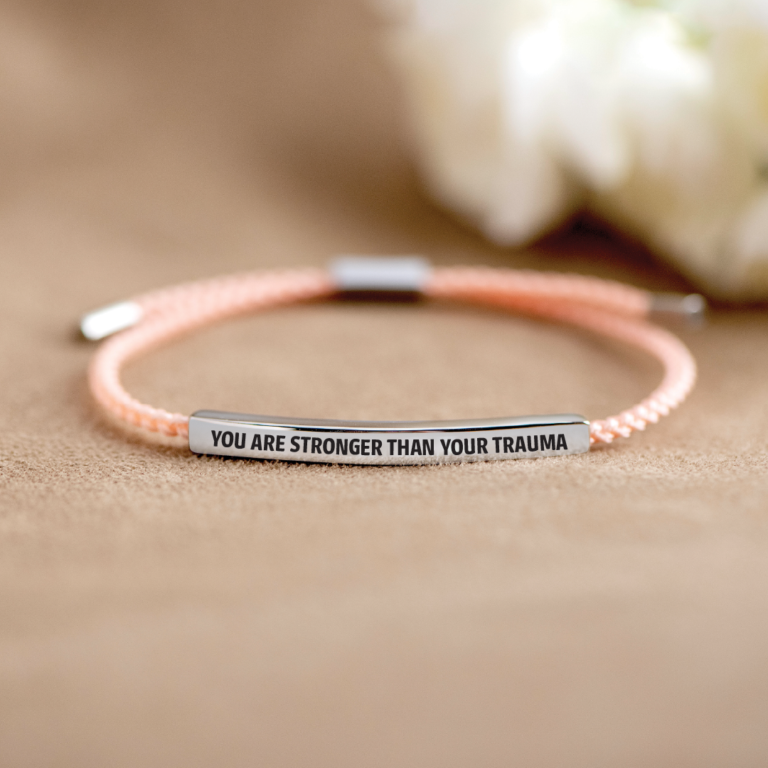 STRONGER THAN YOUR TRAUMA - Motivational Tube Bracelet