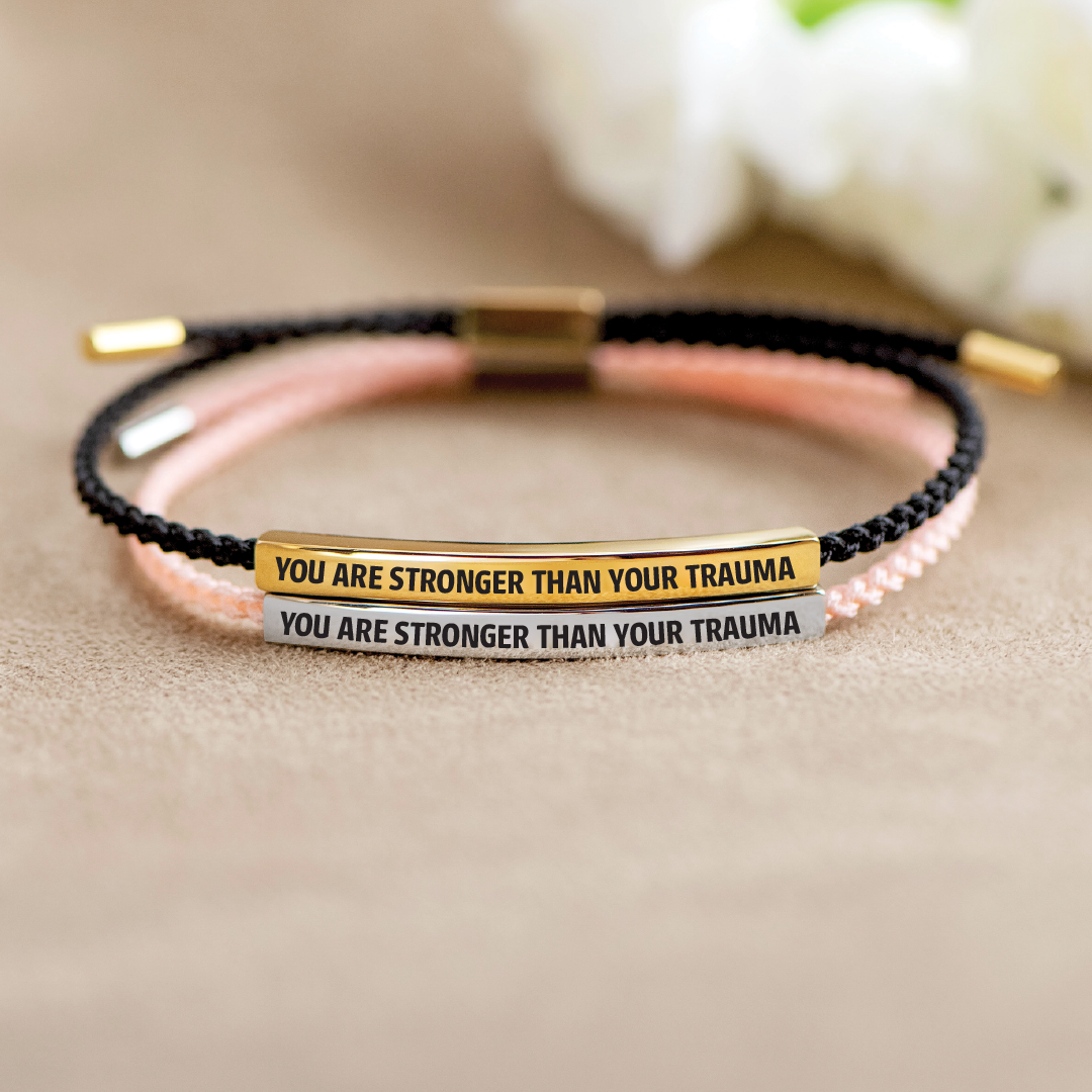 STRONGER THAN YOUR TRAUMA - Motivational Tube Bracelet